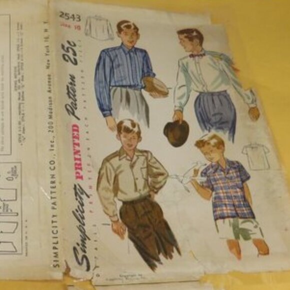Simplicity 2543 sewing pattern Boys size 10 Shirt (complete) - Picture 11 of 11